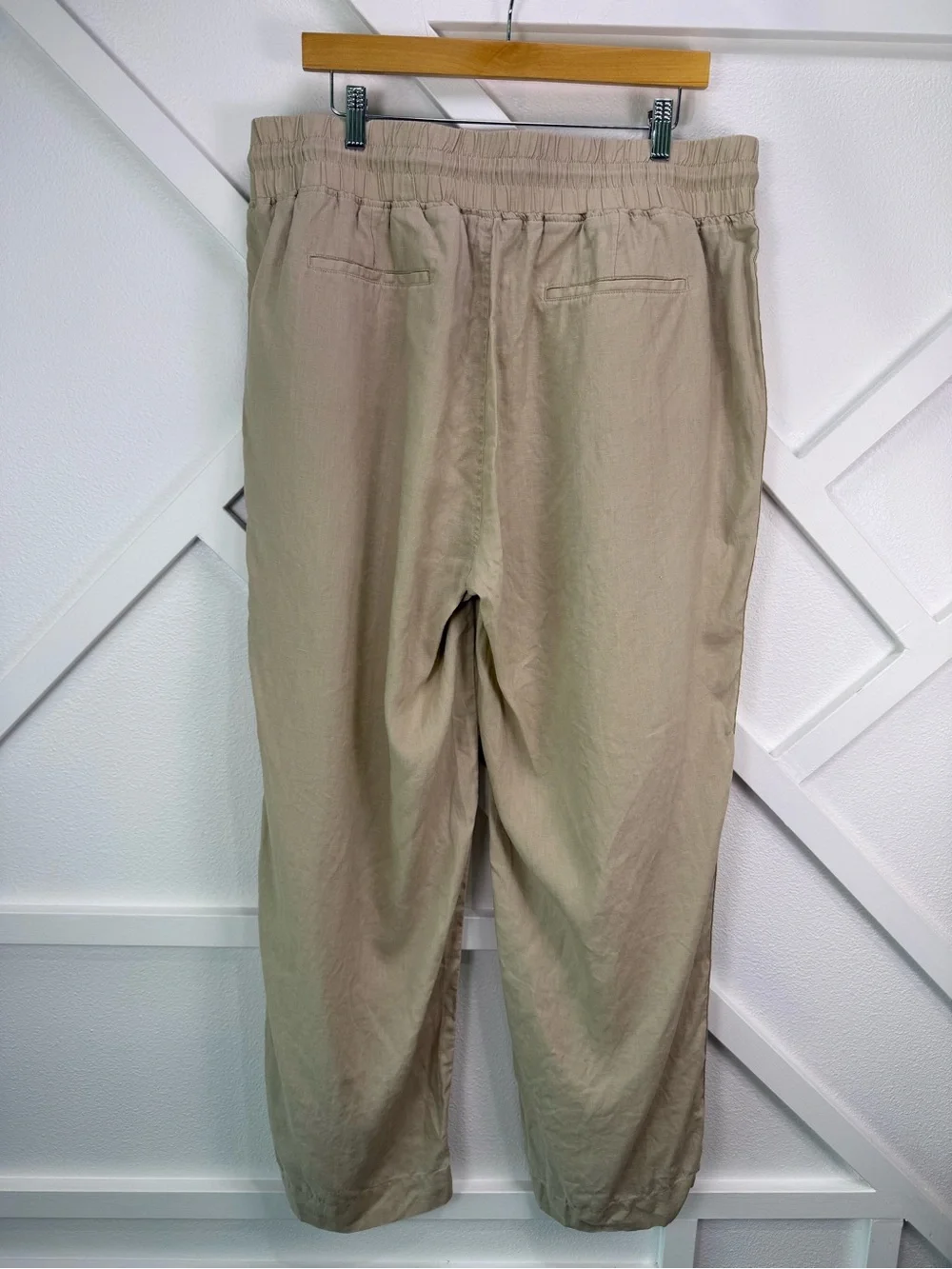 Quince 100% European Linen Wide Leg Pants Tan Size XL